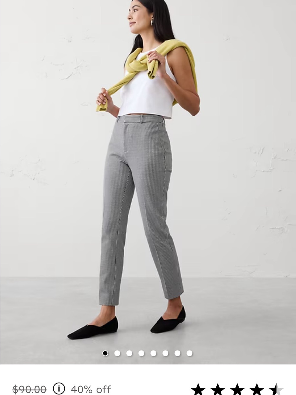 Banana Republic Black & White Slim Cropped Ankle Pants